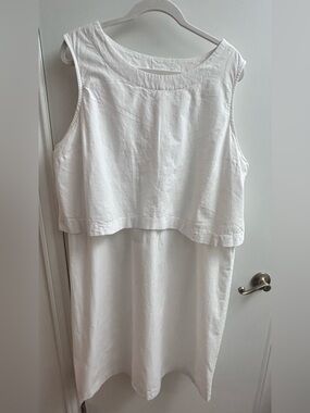 Blair Tiered Shift White Dress women's clothing xl